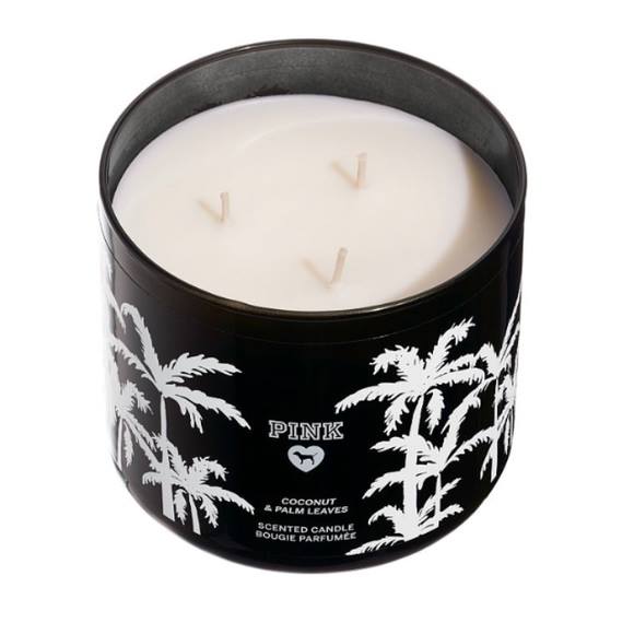 Pink 3-Wick Candle Coconut & Palm Leaves